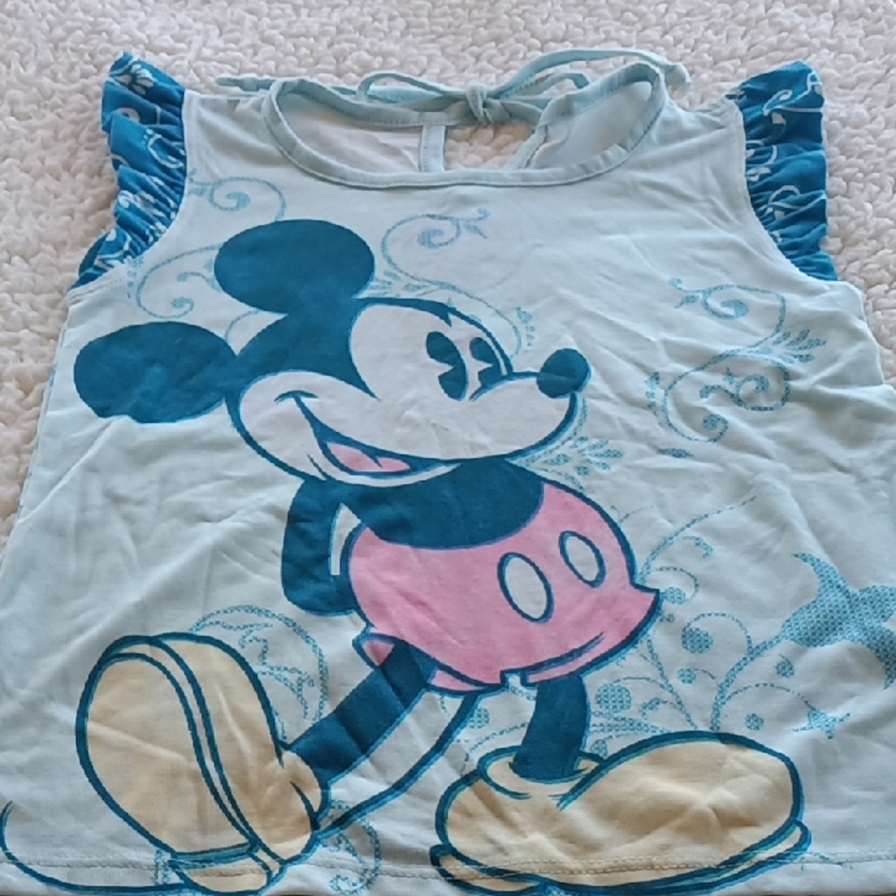 Disney Blue and Pink Mickey Mouse Tank Top